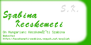 szabina kecskemeti business card